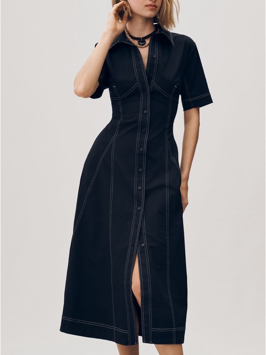 Anthropologie Dresses & Skirts - NWT Anthropologie Short Sleeve Seamed Pleated Midi Dress